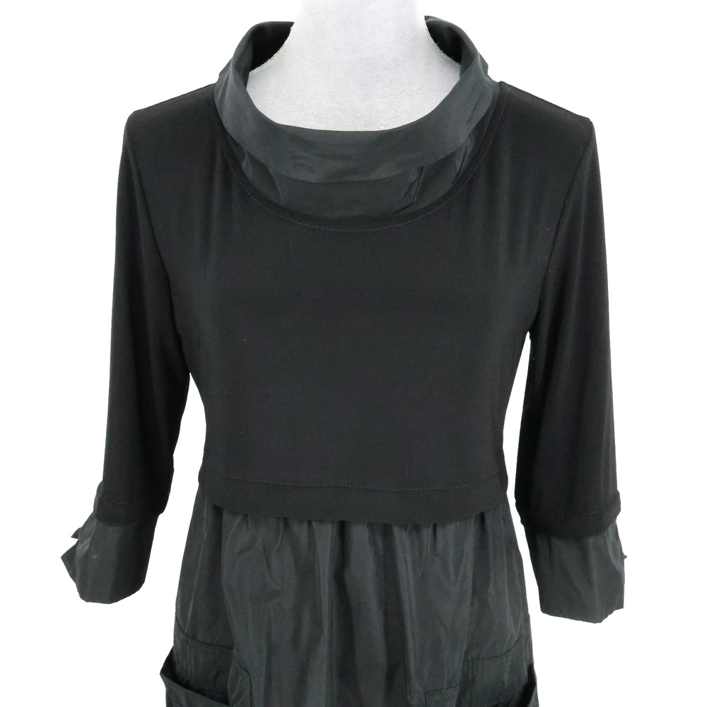 Joseph Ribkoff Dress Womens 8 Black Mixed Media Midi Front Pockets Career - Picture 7 of 14